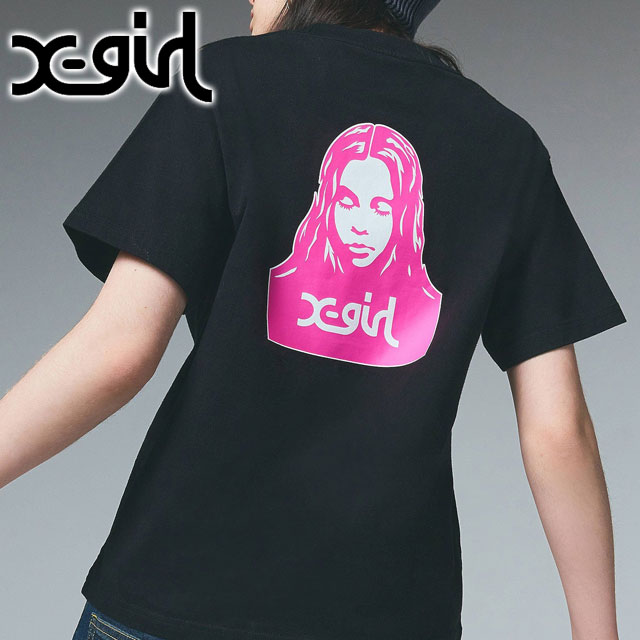 エックスガール X-girl フェイス ショートスリーブTシャツ 105252011024 SU25 FACE S S TEE レディース トップス 半袖 xgirl OLIVE オリーブ  正規取扱店 エックスガール X-girl フェイス ショートスリーブTシャツ