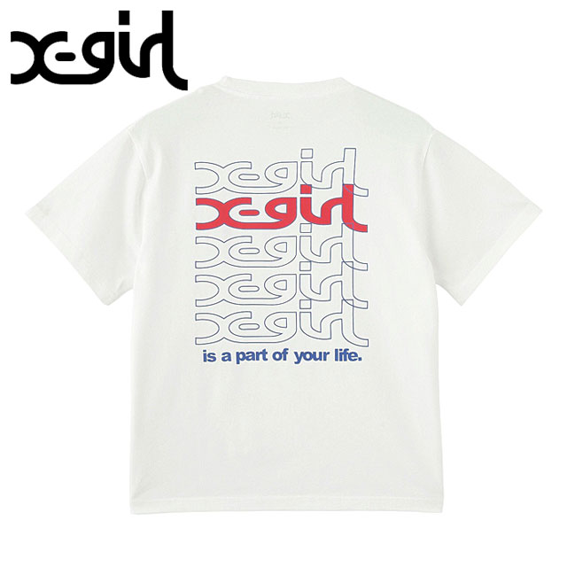 X-girl（エックスガール） リピートミルズロゴ ショートスリーブT
