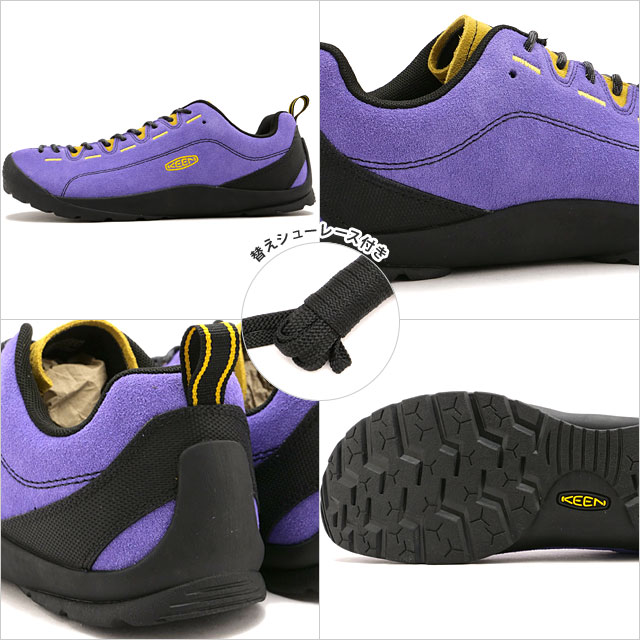 KEENジャスパー24㎝新品ブラックアウトドアシューズスニーカー紫色の靴ひも KEENジャスパー24㎝新品ブラックアウトドアシューズスニーカー紫色の靴