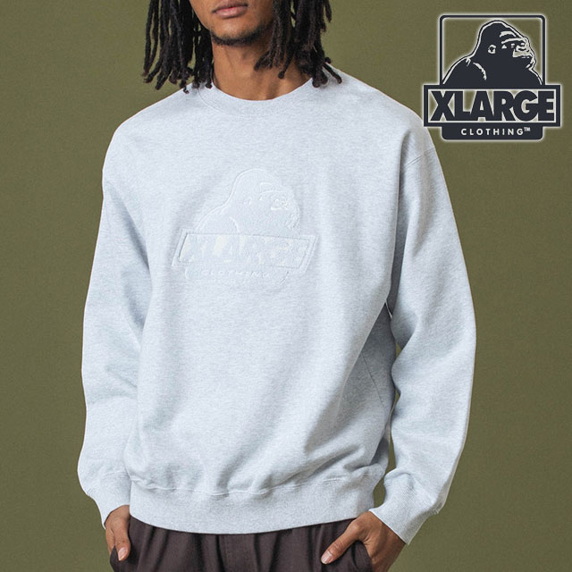 エクストララージ(XLARGE)OLD OG クルーネック スウェットシャツ 101253012002-ASH(Men’s) XLARGE（エクストラ ラージ） オールドOG クルーネックスウェット