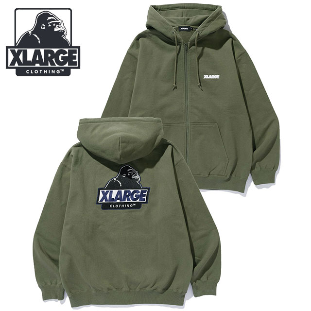 「 XLARGE エクストララージ 」 SLANTED OG ZIP HOODED SWEATSHIRT スランテッド OGロゴ ジップ フーデッド スウェット 101253012004 / xlarge エクストララージ ジップパーカー フーディー ジップアップ トレーナー 刺繍 OGゴリラ バックプリント 2025AW XLARGE（エクストラ ラージ） スランテッドOG ジップフーデッド