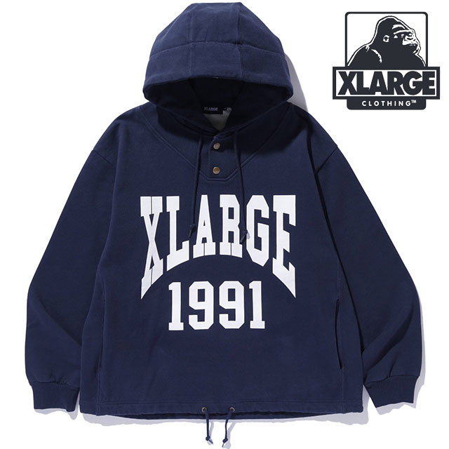 エクストララージ XLARGE ディフォーメーション フーデッドスウェットシャツ [101253012009 FW25] DEFORMATION HOODED SWEATSHIRT メンズ トップス プルオーバーパーカー ASH 正規取扱店 XLARGE（エクストラ ラージ） ディフォーメーション フーデッド
