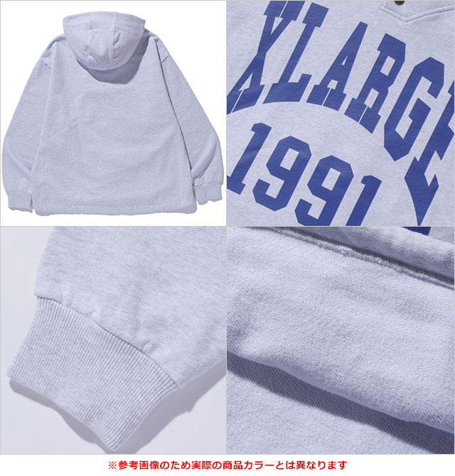 エクストララージ XLARGE ディフォーメーション フーデッドスウェットシャツ [101253012009 FW25] DEFORMATION HOODED SWEATSHIRT メンズ トップス プルオーバーパーカー NAVY 正規取扱店 XLARGE（エクストラ ラージ） ディフォーメーション フーデッド