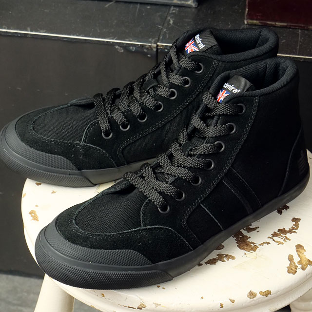 アドミラル Admiral スニーカー イノマー ハイ キャンバス INOMER HIC ブラック AD612 Admiral（アドミラル） スニーカー イノマー ハイ キャンバス AD-612