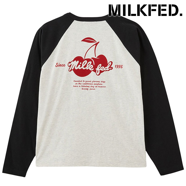 MILKFED.（ミルクフェド） チェリーフロックプリント ベースボールT