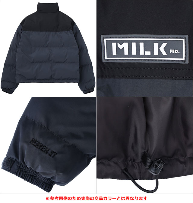 ミルクフェド MILKFED. バーパッチ パファージャケット 103254021004 FW25 BAR PATCH PUFFER JACKET レディース 中綿ジャケット 防寒 オフホワイト 正規取扱店_2