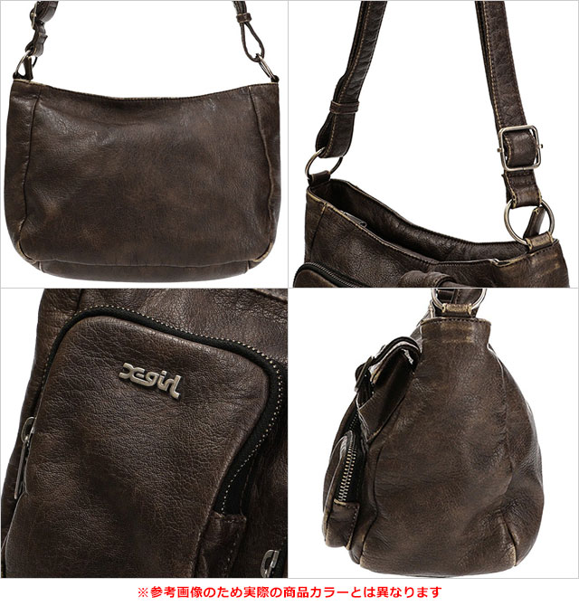 エックスガール X-girl マルチポケット フェイクレザーショルダーバッグ 105254053001 FW25 MULTI POCKET FADED FAUX LEATHER BAG ブラック 正規取扱店 | X-girl | 02
