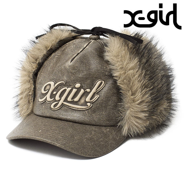 X-girl（エックスガール） ロゴ イヤーフラップキャップ 105254051001