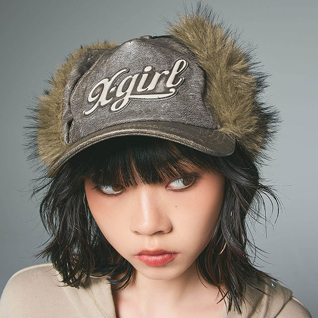 X-girl（エックスガール） ロゴ イヤーフラップキャップ 105254051001