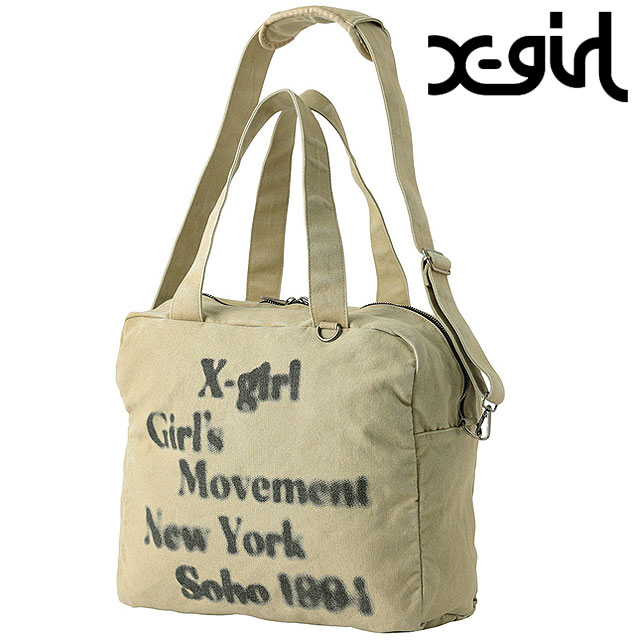 �G�b�N�X�K�[�� X-girl �c�[�E�F�C �r�b�O �g�[�g�o�b�O 105254053006 FW25 HAZY LOGO 2WAY BIG TOTE BAG ���f�B�[�X �V�����_�[�o�b�O �x�[�W�� ���K�戵�X