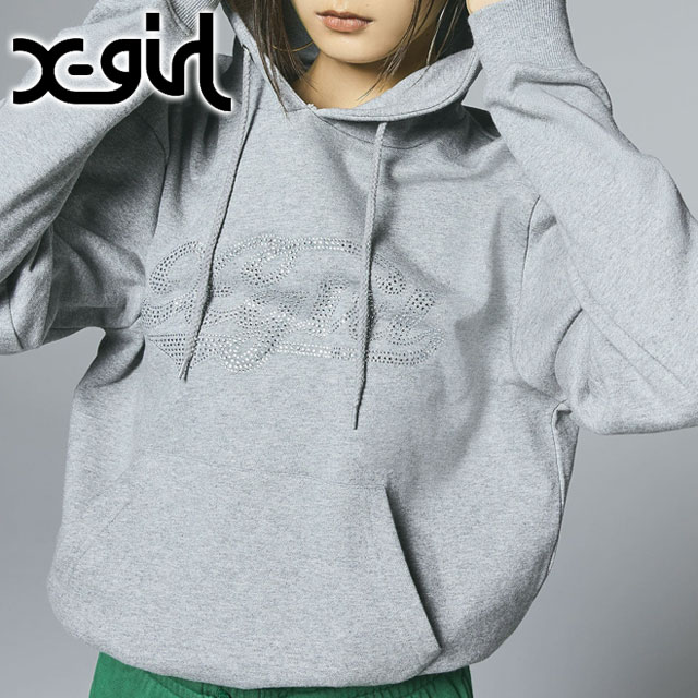 X-girl（エックスガール） ラインストーン スウェットフーディー