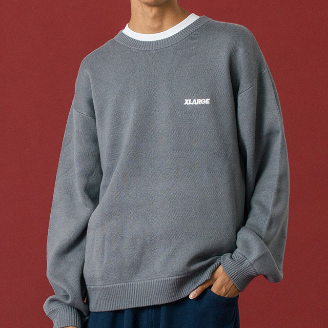 X-LARGE / ニット・セーター(厚手)/S/アクリル/BLU/101254015002 XLARGE（エクストラ ラージ） ニットセーター 101254015002 FW25