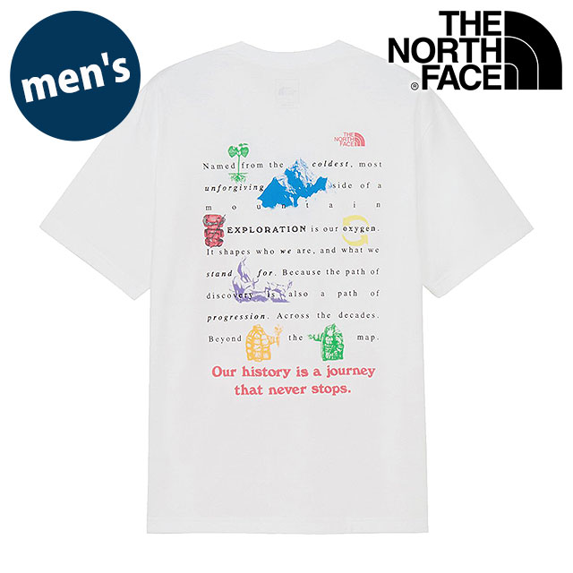 �U�E�m�[�X�E�t�F�C�X THE NORTH FACE �V���[�g�X���[�u�W���[�j�[�q�X�g���[T�V���c NT32643-W SS26 S S Journey History Tee �� �z���C�g  ���K�戵�X