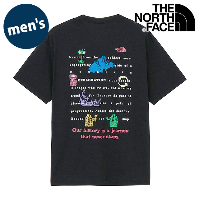 �U�E�m�[�X�E�t�F�C�X THE NORTH FACE �V���[�g�X���[�u�W���[�j�[�q�X�g���[T�V���c NT32643-K SS26 S S Journey History Tee �u���b�N  ���K�戵�X