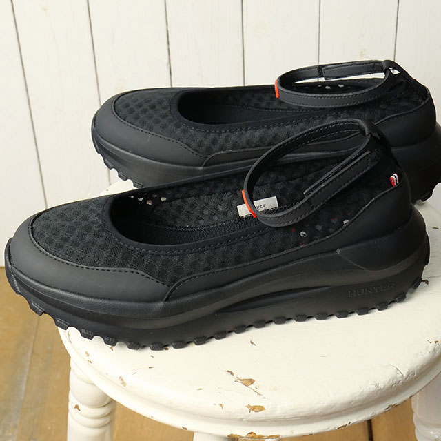 ハンター HUNTER ウィメンズ トラベル フロー メッシュ バレリーナ WFF3117MSH SS26 バレエシューズ スニーカー ブラック BLACK 正規取扱店