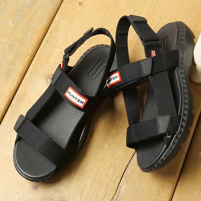 �n���^�[ HUNTER �C�[�W�[ �E�F�r���O �X�g���b�v�T���_�� UFF7136CAA SS26 UNISEX EASY WEBBING STRAP SANDAL �A�E�g�h�A �y�� �u���b�N BLACK ���K�戵�X