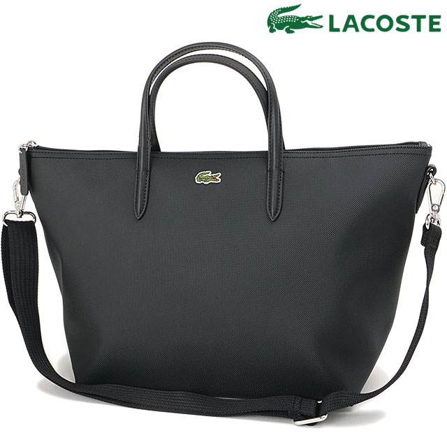 LACOSTE ブラック ショルダーバッグ　ほぼ新品 LACOSTE ブラック ショルダーバッグ ほぼ新品 ラコステ ショルダー