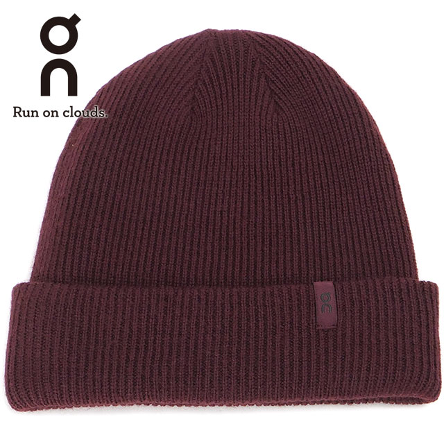 オン On メリノ ビーニー 2UF30104380 Merino Beanie メンズ レディース ユニセックス ニット帽 帽子 メリノウール 防寒 ブラウン系 Maroon 正規取扱店 | On | 01