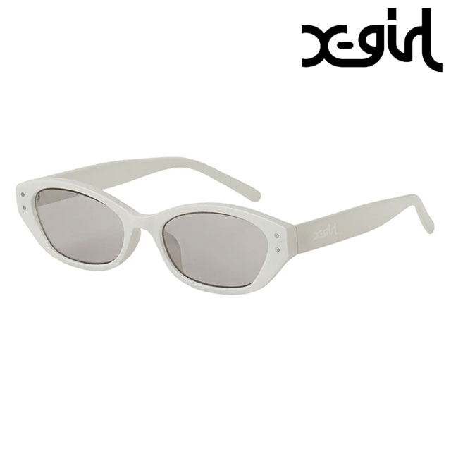 �G�b�N�X�K�[�� X-girl �t�H�b�N�X�t���[�� �T���O���X 105251054024 SS25 FOX FRAME SUNGLASSES ���f�B�[�X UV�J�b�g �В��P�[�X�t�� �y�� WHITE ���K�戵�X