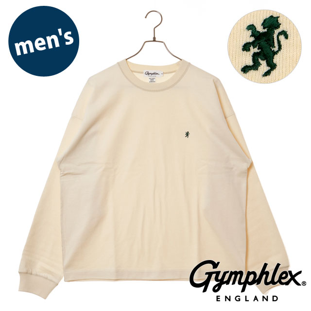 ジムフレックス Gymphlex クルーネック ロングスリーブTシャツ [#GY-C0389 HWJ FW25] CREW NECK L/S T-SHIRT メンズ トップス 長袖 ヘビーウェイト ECRU(GREEN) 正規取扱店 GYMPHLEX（ジムフレックス） クルーネック ロングスリーブTシャツ #GY
