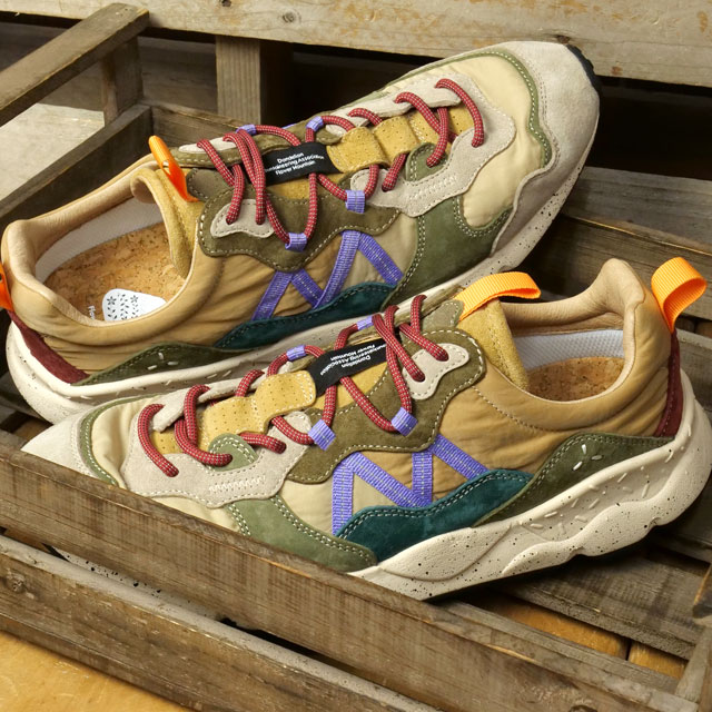 �t�����[�}�E���e�� Flower MOUNTAIN �X�j�[�J�[ �����U�� FM107032 FW25 LENZAN �����Y �C �V���[�Y �t�F�X �A�E�g�h�A Beige L.Green ���K�戵�X