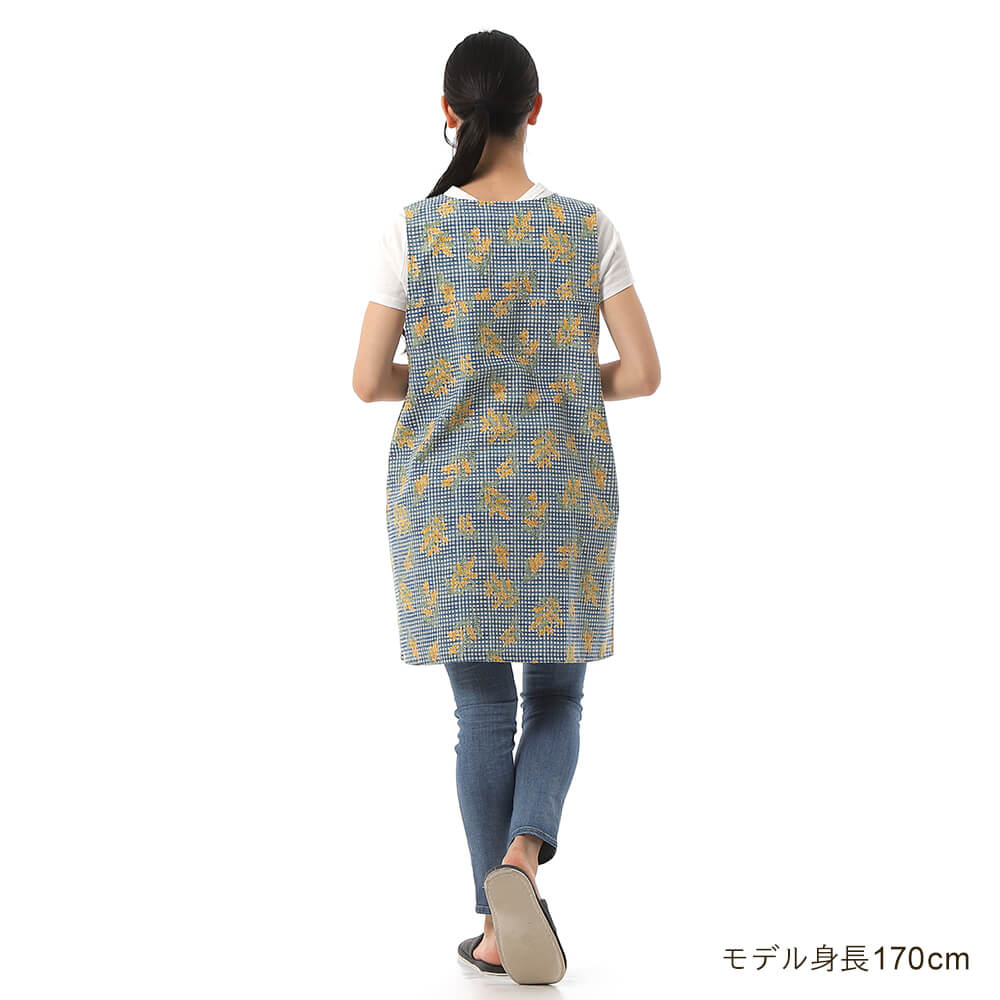 エプロン チュニック 花柄 かぶるだけ ワンピース風 母の日 日本 エプロン チュニック 花柄 かぶるだけ ワンピース風 母の日 日本