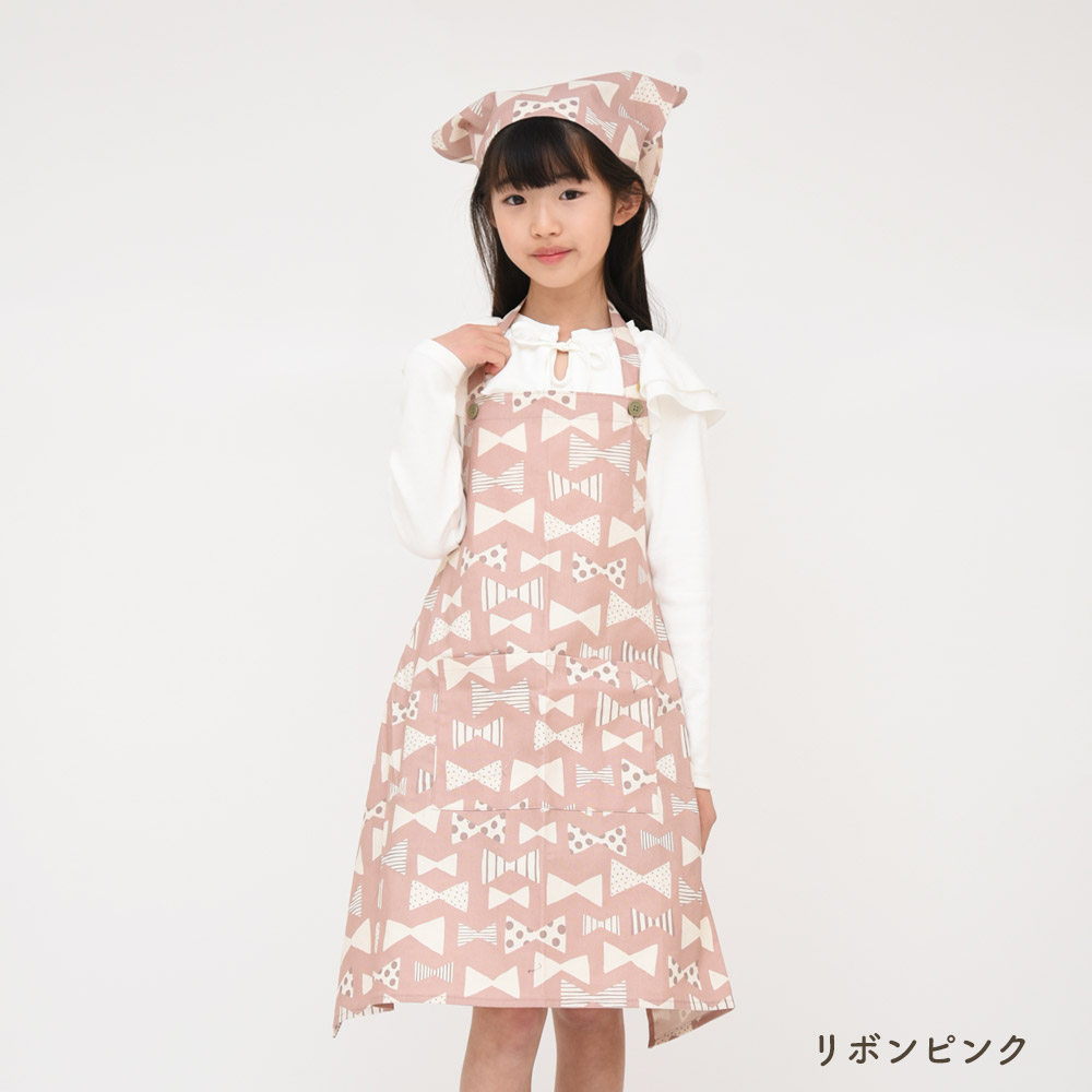 エプロン キッズ 三角巾 セット 子供エプロン 3点セット 収納巾着袋付