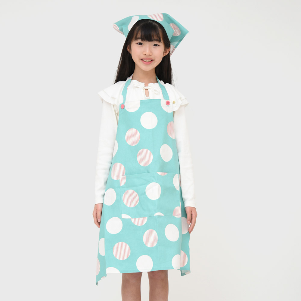 エプロン キッズ 三角巾 セット 子供エプロン 3点セット 収納巾着袋付