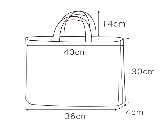 レッスンバッグ(手提げバッグ)の商品サイズ