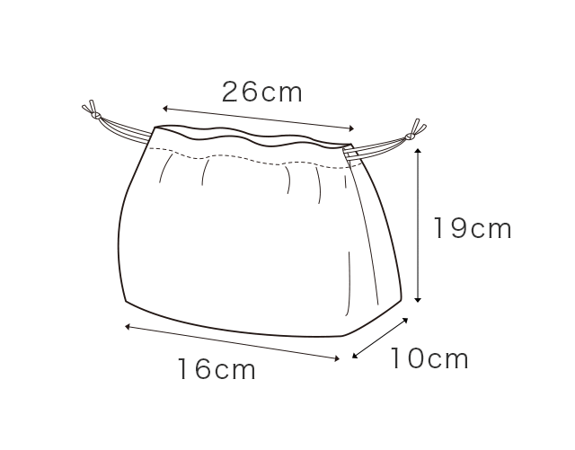 お弁当袋(ランチ巾着)の商品サイズ