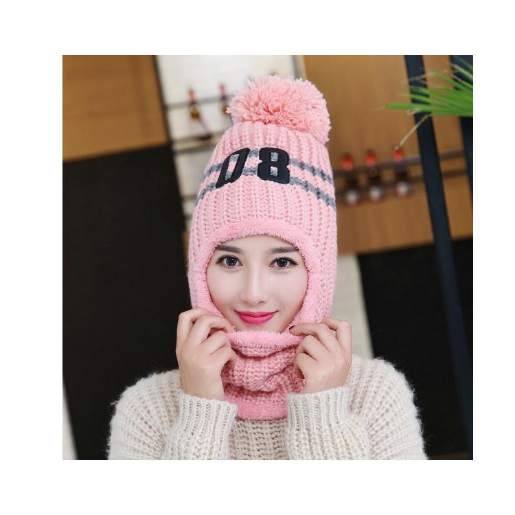 ★US限定★ 4色 PINK ポンポン ニット帽★ レディース 帽子 ファッション 小物 3way ニット帽 ポンポン付き