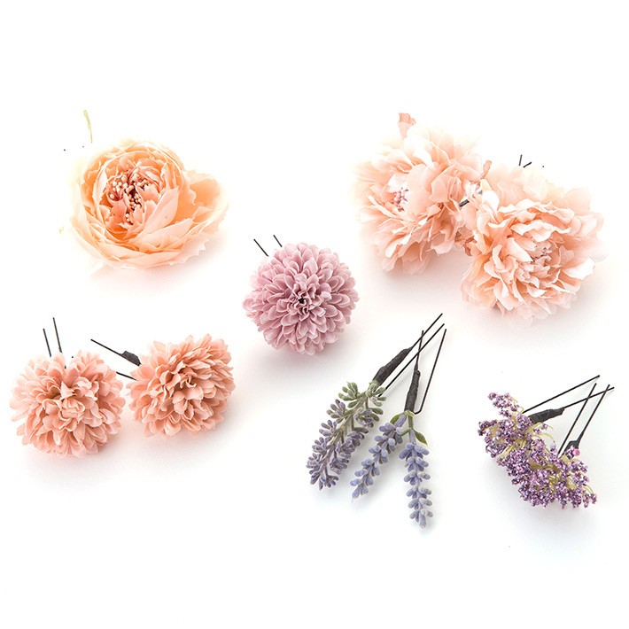 ヘッドドレス 花 造花 ウェディング ブライダル ヘアアクセサリー ヘアアレンジ フラワー ナチュラル ボタニカル 結婚式 ブライズメイド 優良配送 ヘアピン カラー パープル系残りわずか Ilgaimportadora Com