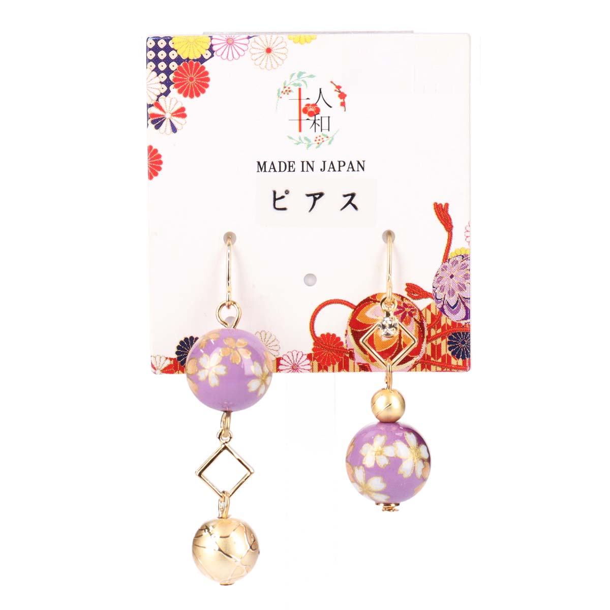 MisshKissh ピアス 和風 日本製 転写玉桜ピアス ニッケルフリー