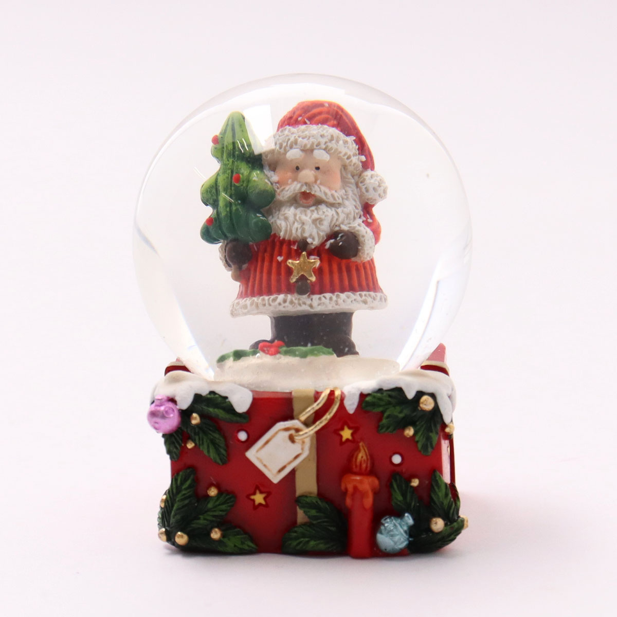 スノードーム サンタ ツリー テディベア Sサイズ 4.5cm Snow Globe Christmas Xmas 赤 緑 優良配送