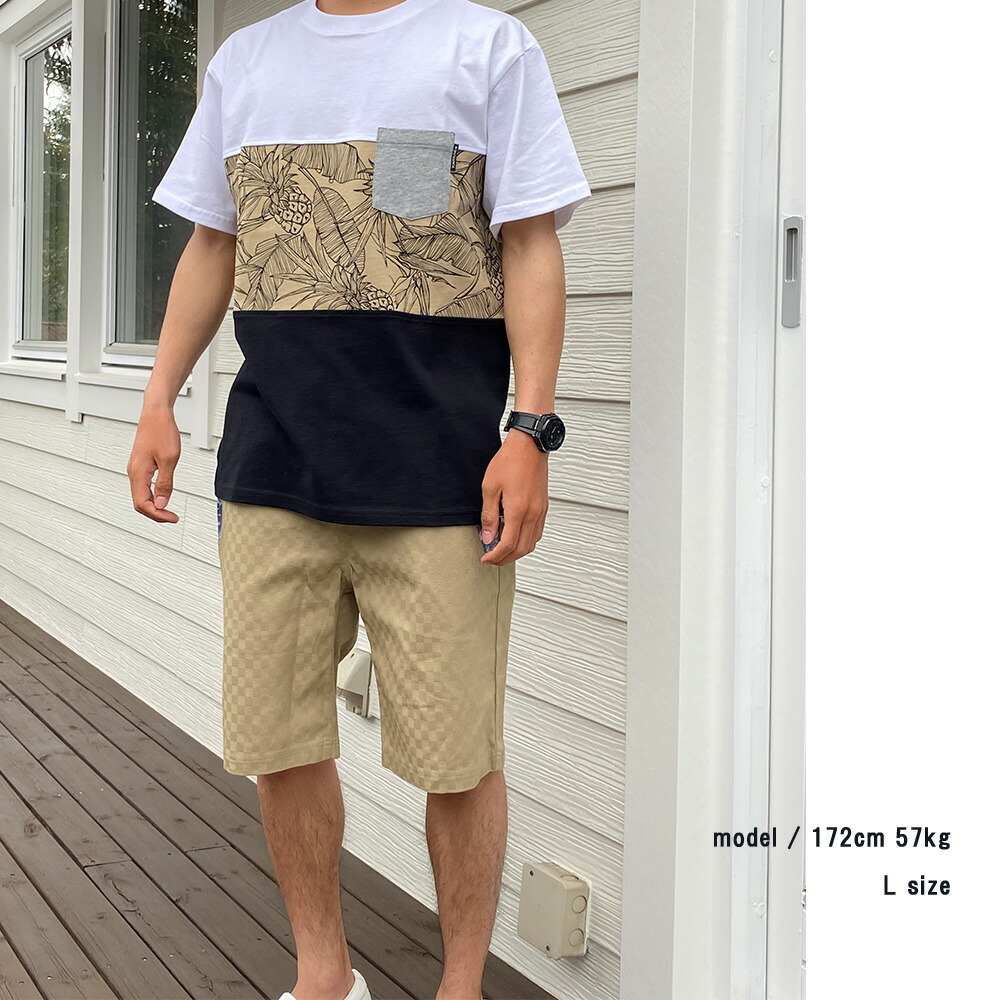 ハーフパンツ メンズ ショートパンツ 花柄 ストレッチ ショーパン 綿