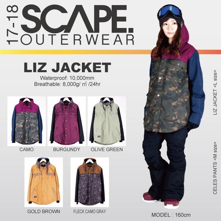 【40%OFF】SCAPE （エスケープ） LIZ JACKET / スノーボードウェア レディースジャケット 【送料無料】【代引き手数料無料】