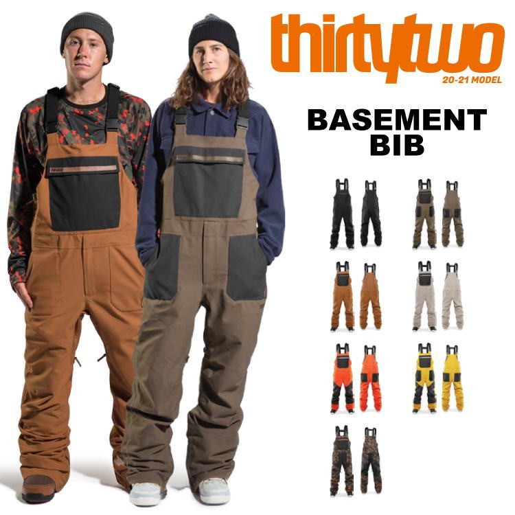 【入荷済み】20-21 THIRTYTWO 32 (サーティトゥー) BASEMENT BIB PNT (ベースメントビブパンツ) 割引10%OFF  (スノーボードウェア)【日本正規品】【送料無料】