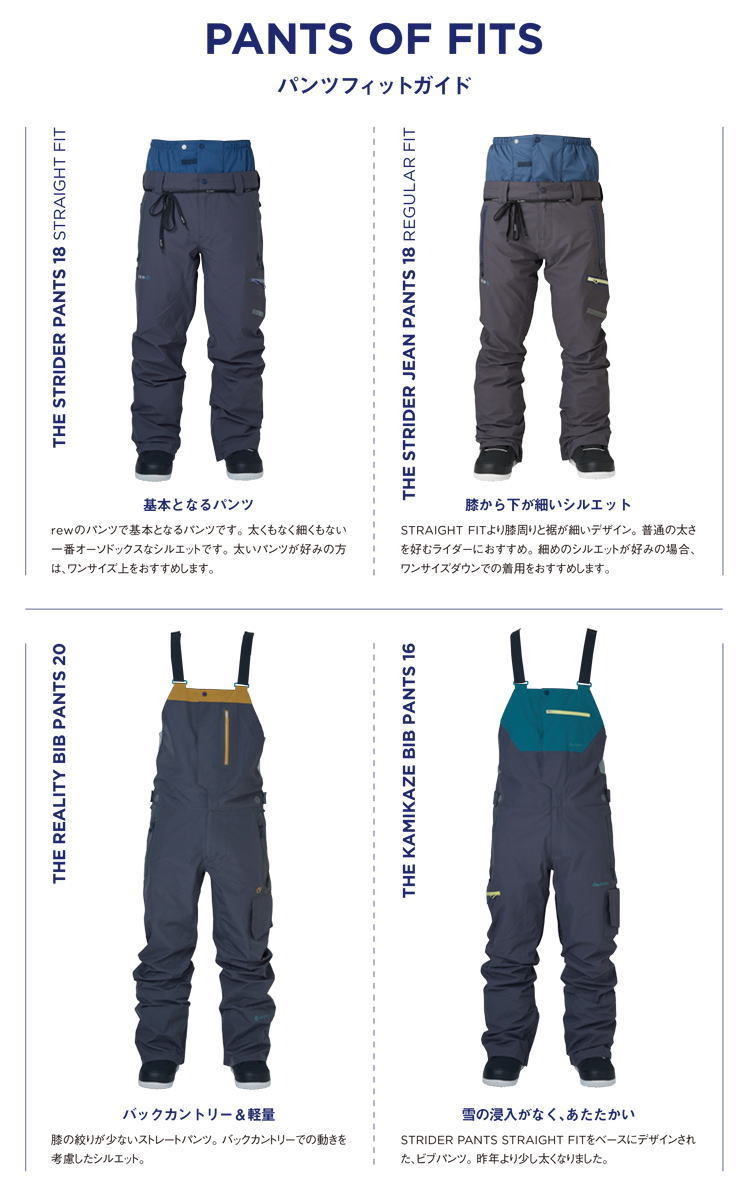 REW 【入荷済み】21-22 REW (アールイーダブリュー) THE STRIDER JEAN