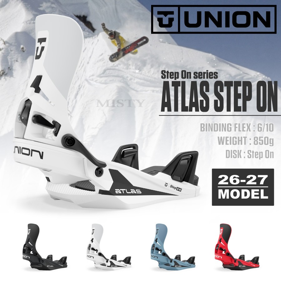 �y�\��z26-27 UNION BINDING ���j�I���o�C���f�B���O ATLAS STEP ON �A�g���X �X�e�b�v�I�� / UNION�X�e�b�J�[�A�f�b�L�ی�V�[�g���v���[���g