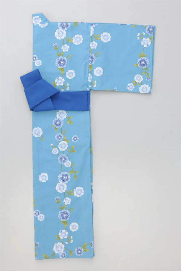 カラー仕立 子供浴衣（四本紐つき）かれん柄