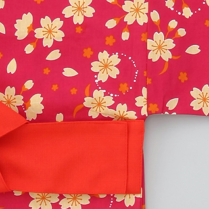 カラー仕立 子供浴衣（四本紐つき）小花ちらし柄