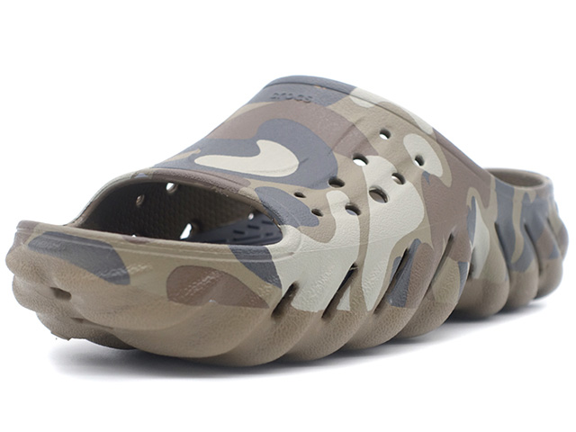 crocs　ECHO CAMO REDUX SLIDE　CHARCOAL (209010-025)｜mita-sneakers