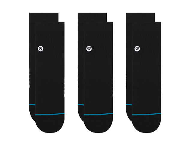 STANCE ICON QUARTER 3 PACK BLACK (A356A21IQP#BLK)｜mita-sneakers