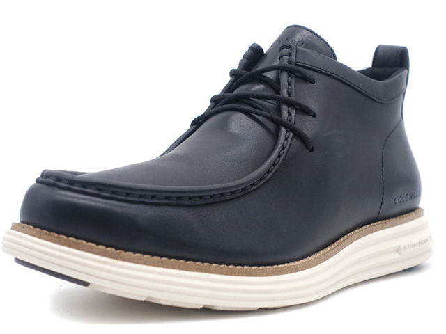 COLE HAAN　ORIGINALGRAND MOC TOE CHUKKA　BLACK/CH NATURAL/IVORY WR (C38733)｜mita-sneakers