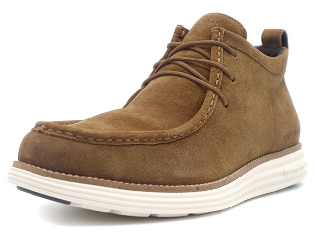 COLE HAAN　ORIGINALGRAND MOC TOE CHUKKA　OILY BROWN SUEDE/CH NATURAL/IVORY WR (C38734)｜mita-sneakers