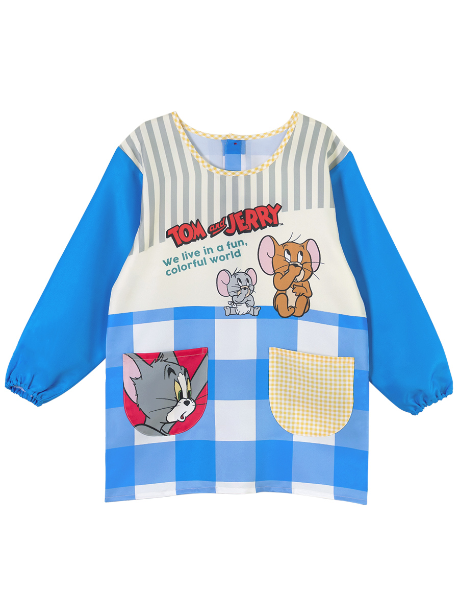 トムとジェリー　かっぽう着　ピンク　エプロン　保育士エプロン　MLサイズ メール便送料無料】 エプロン スモック 保育士 キャラクター プリント