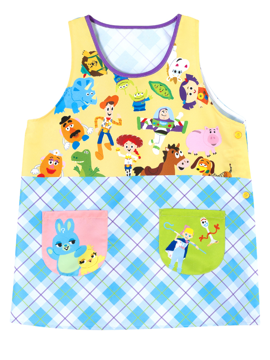 メール便送料無料】エプロン 保育士 キャラクター プリント ディズニー