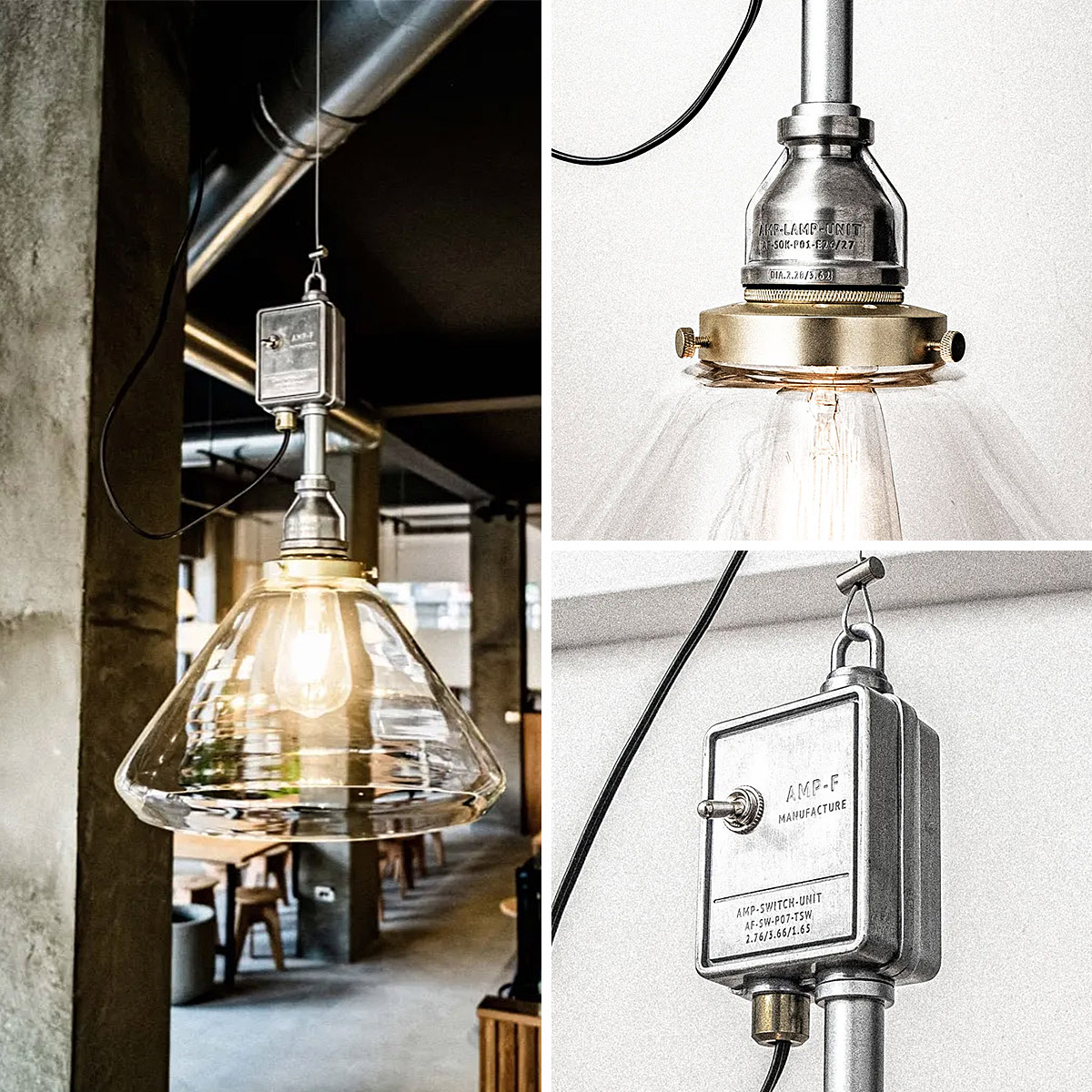 AMP GLASS LAMP LARGE SWITCH アンパサンド ガラスランプ ラージ