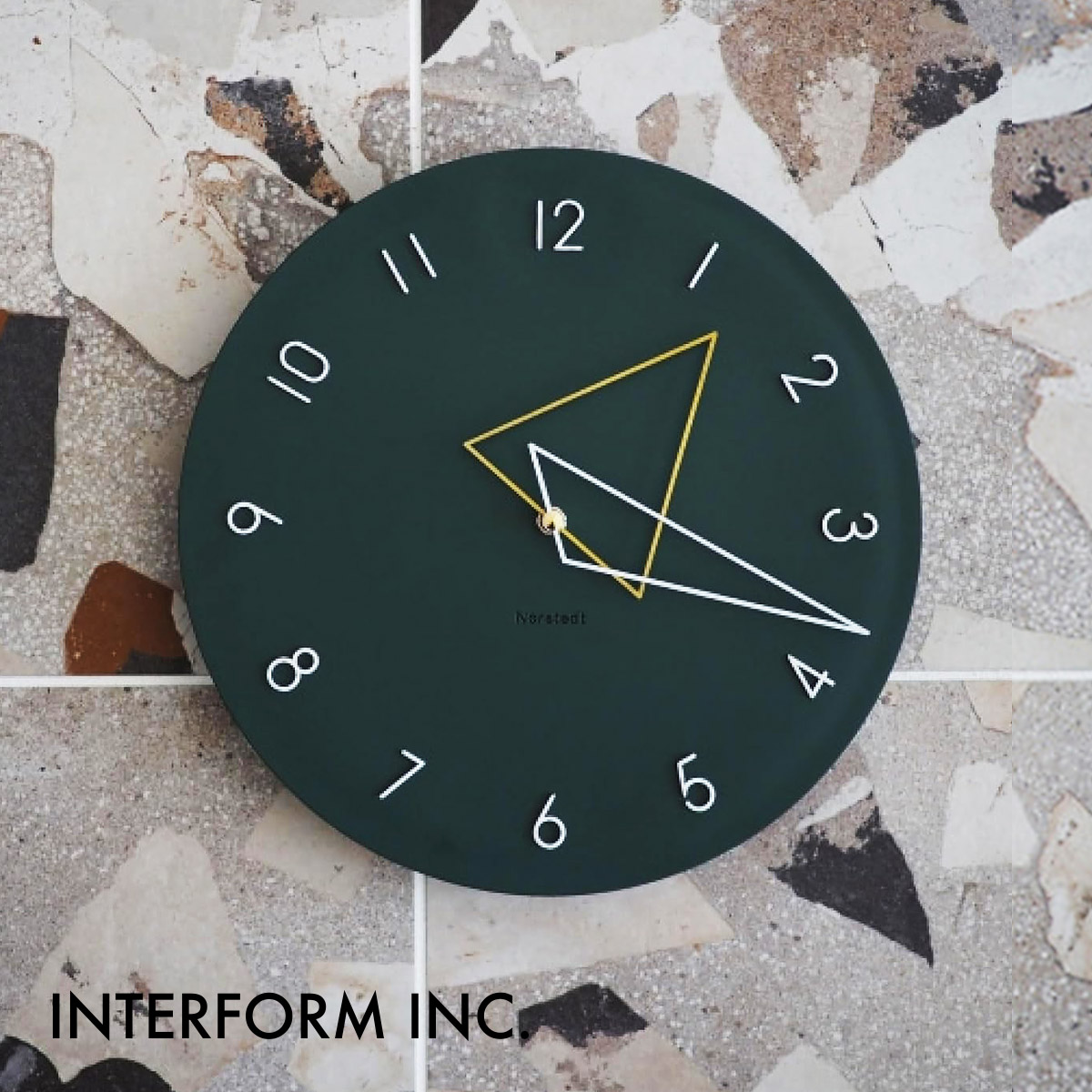 Kolmio コルミオ ウォールクロック グリーン CL-4342 GN | INTERFORM