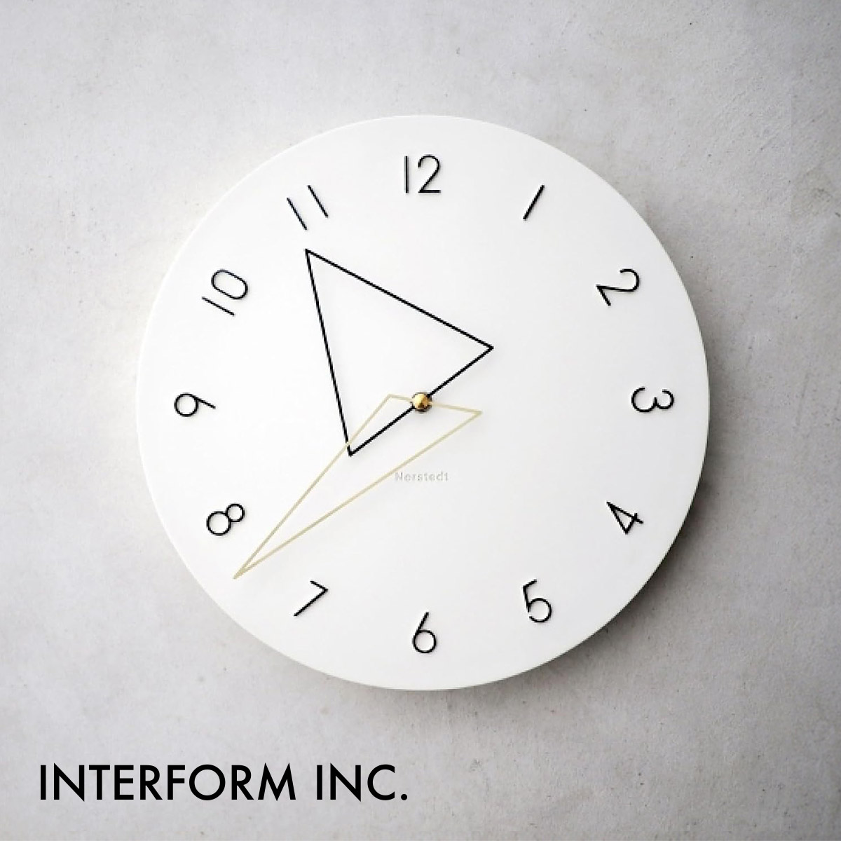 Kolmio コルミオ ウォールクロック アイボリー CL-4342 IV | INTERFORM